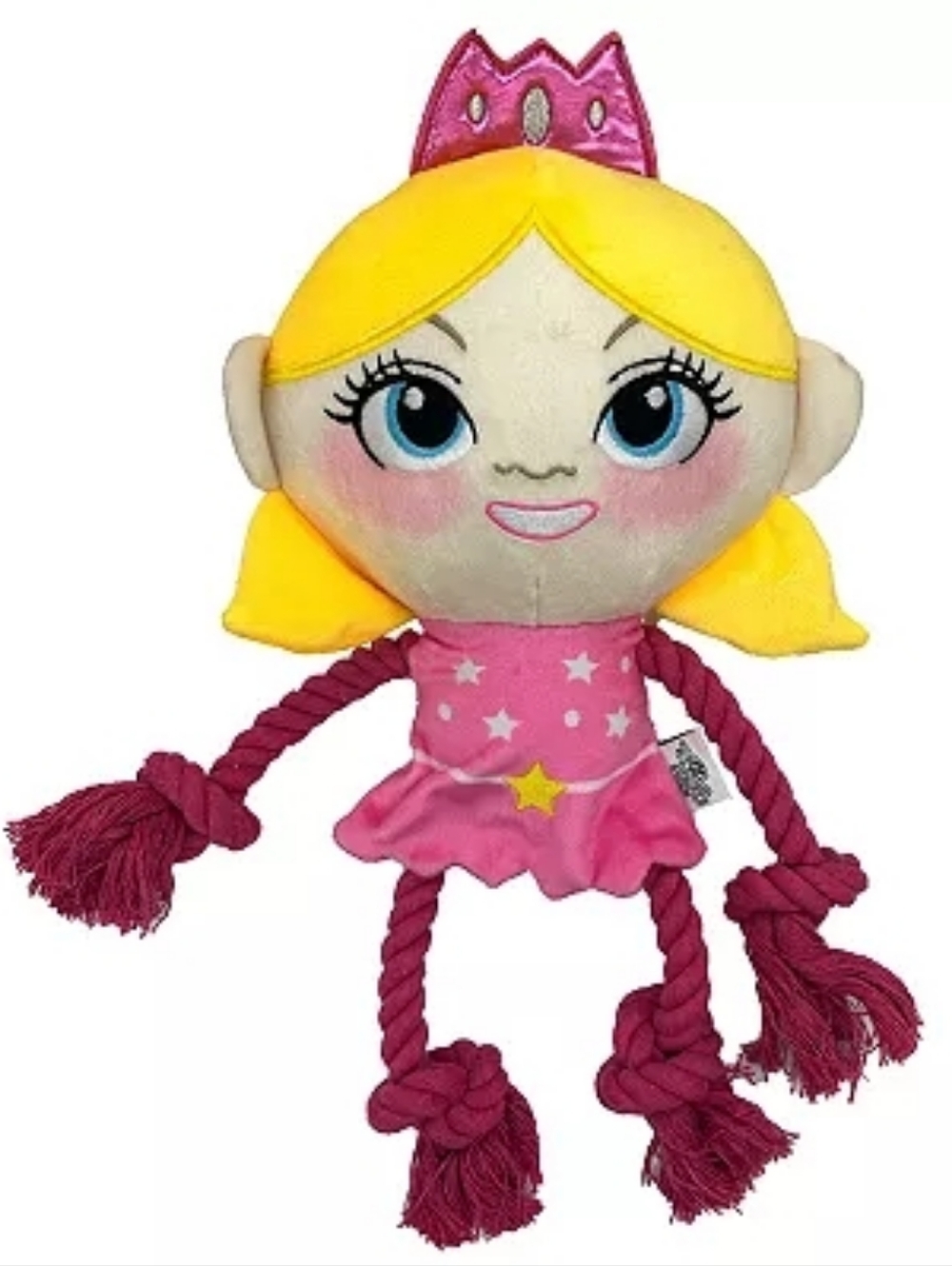 Wizard Of Oz Wicked Glinda Witch Pink Plush Rope Dog Toy With Squeaker